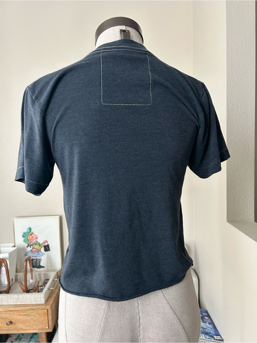 Aviator Nation Navy Tee with Multicolor Retro Stripe Emblem - Picture 5 of 11